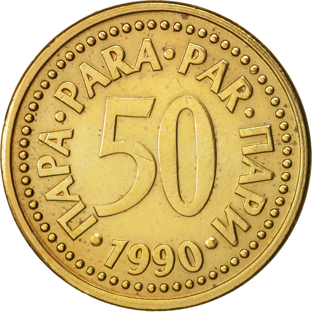 Yugoslavia, 50 Para, 1990, AU(50-53), Brass, KM:141