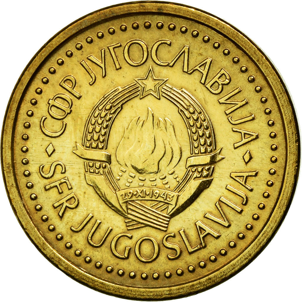 Coin, Yugoslavia, 10 Para, 1990, AU(50-53), Brass, KM:139