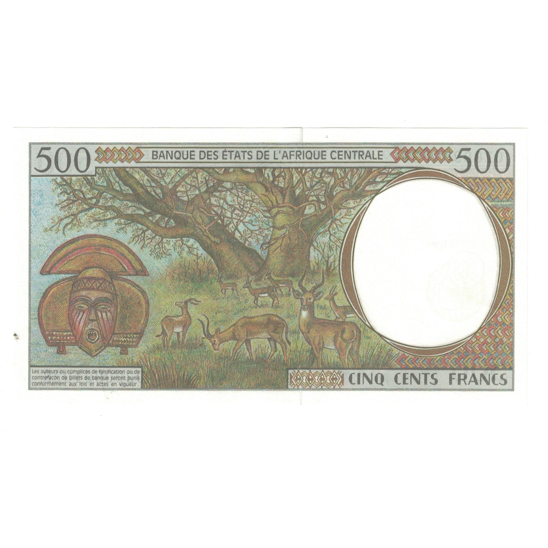 Banknote, Central African States, 500 Francs, KM:601Pg, UNC(65-70)
