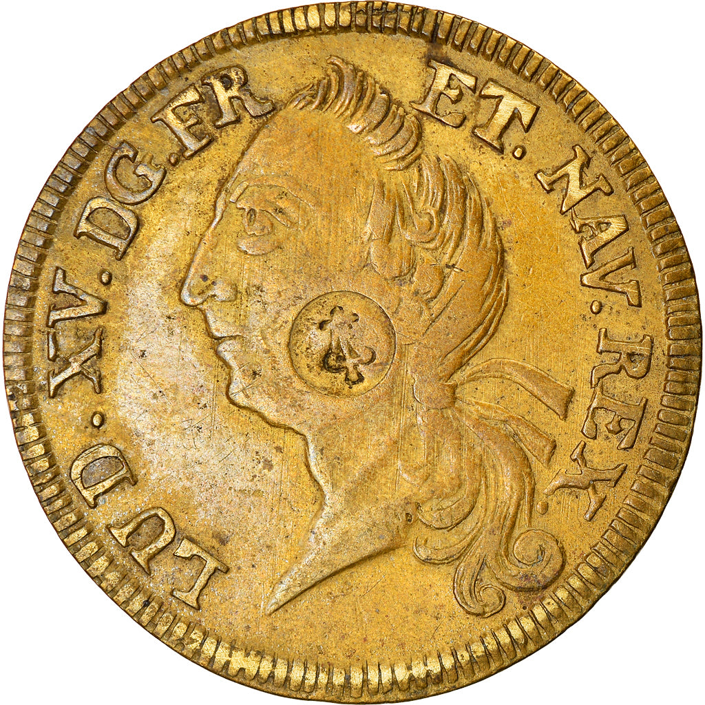 France, Token, Royal, Louis XV, Sacre à Reims, Contremarque Lyre, 1723