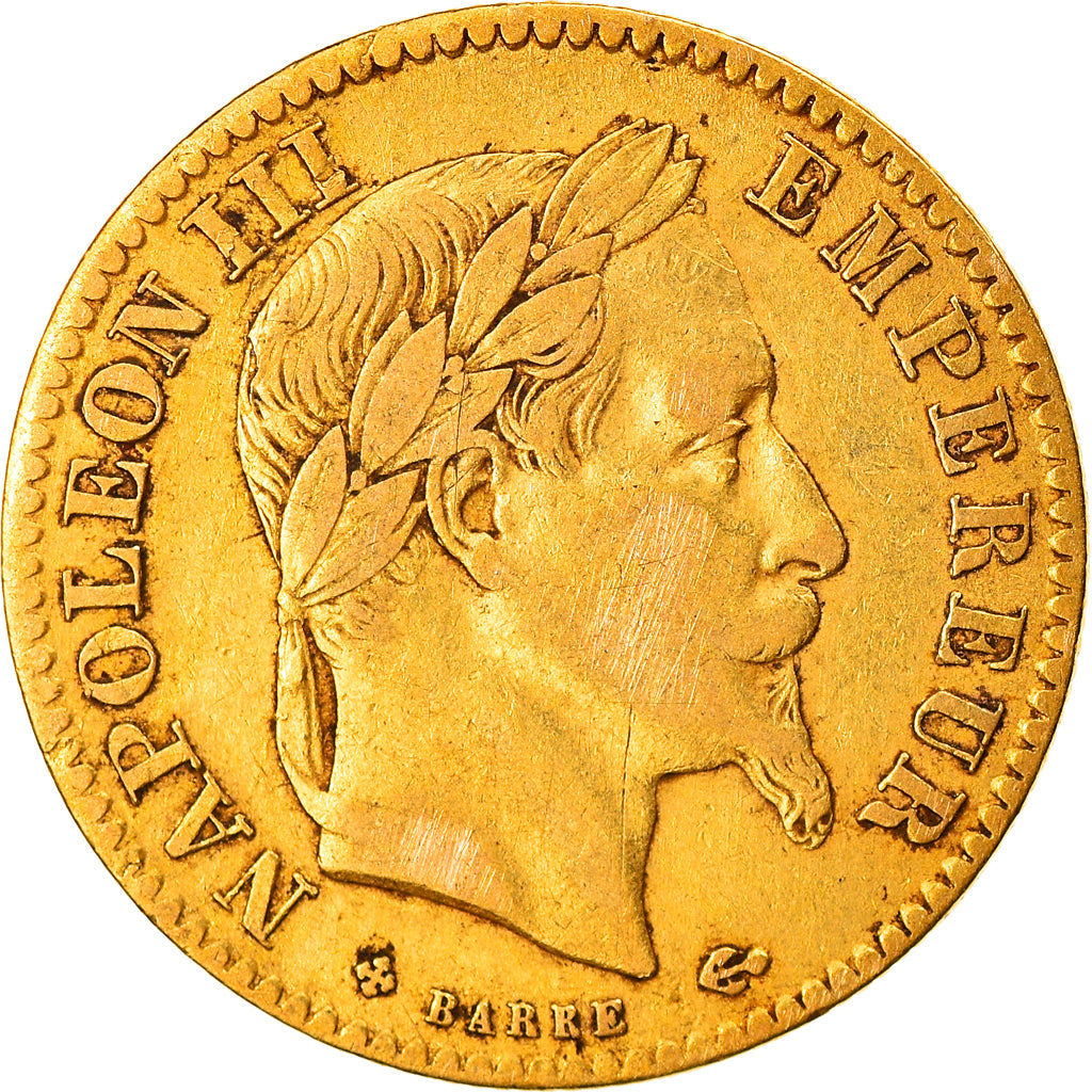 Moneta, Francia, Napoleon III, Napoléon III, 10 Francs, 1868, Strasbourg, BB