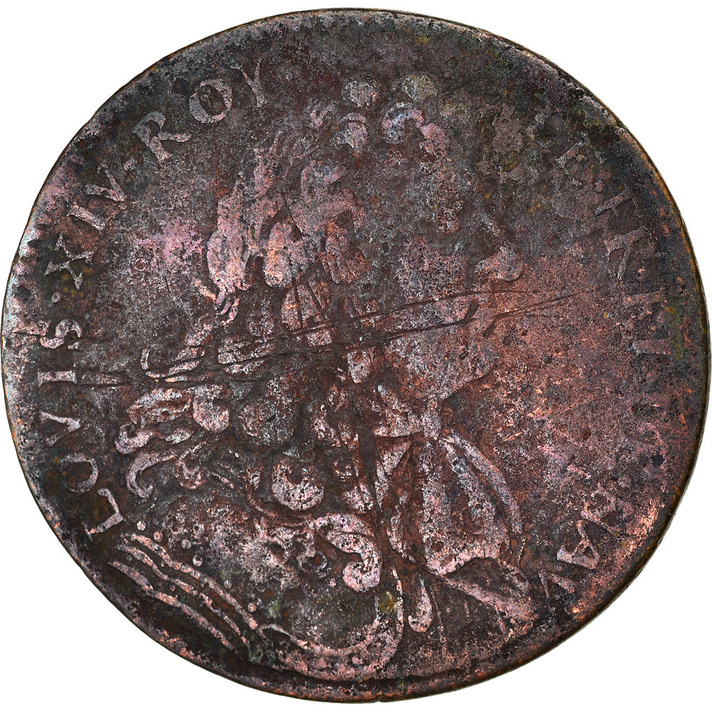 France, Token, Louis XIV Le Grand, History, VG(8-10), Copper