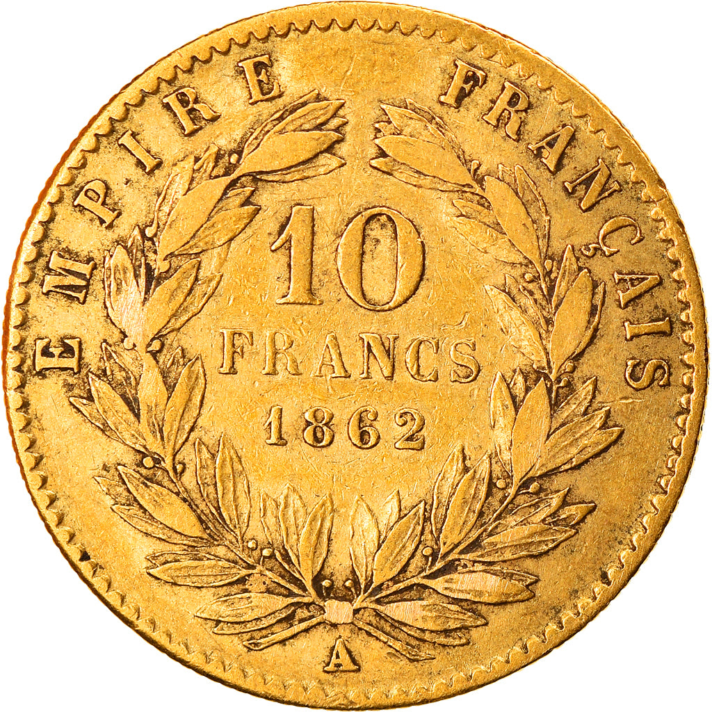 Moeda, França, Napoleon III, Napoléon III, 10 Francs, 1862, Paris, VF(30-35)