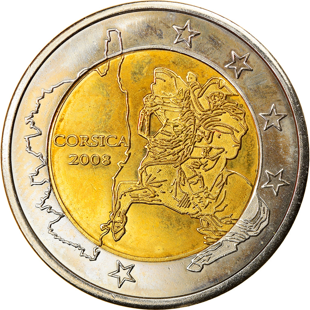 France, Jeton, 2 Euro Essai, Corse, Essai, Trial, 2008, Monnaie de Paris, SPL+