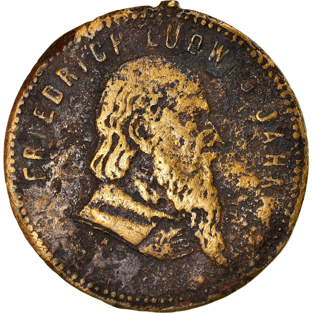Germany, Token, Friedrick Ludwig Jahn, History, VG(8-10), Copper