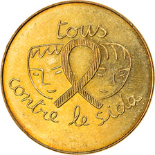 France, Token, Croix Rouge Française, Sidaction, MS(64), Copper-Nickel Gilt
