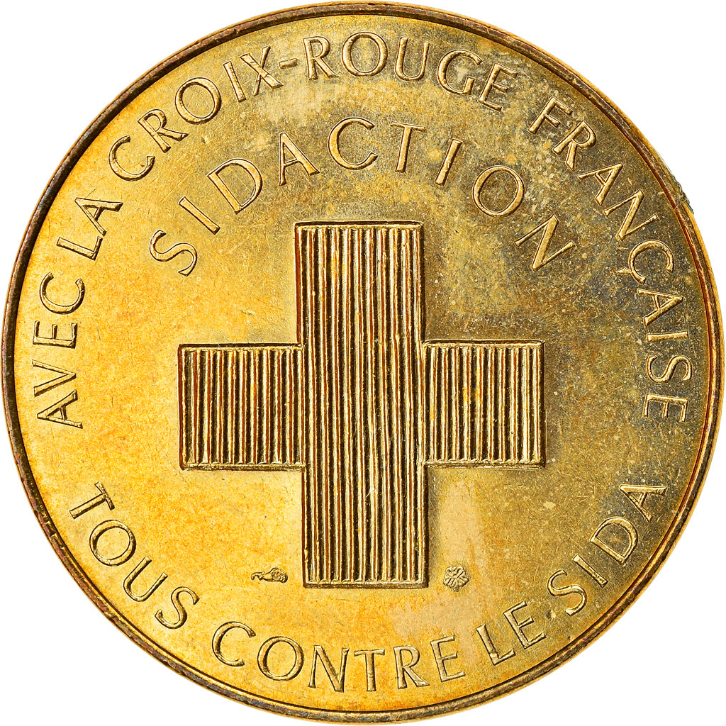 France, Token, Croix Rouge Française, Sidaction, MS(64), Copper-Nickel Gilt