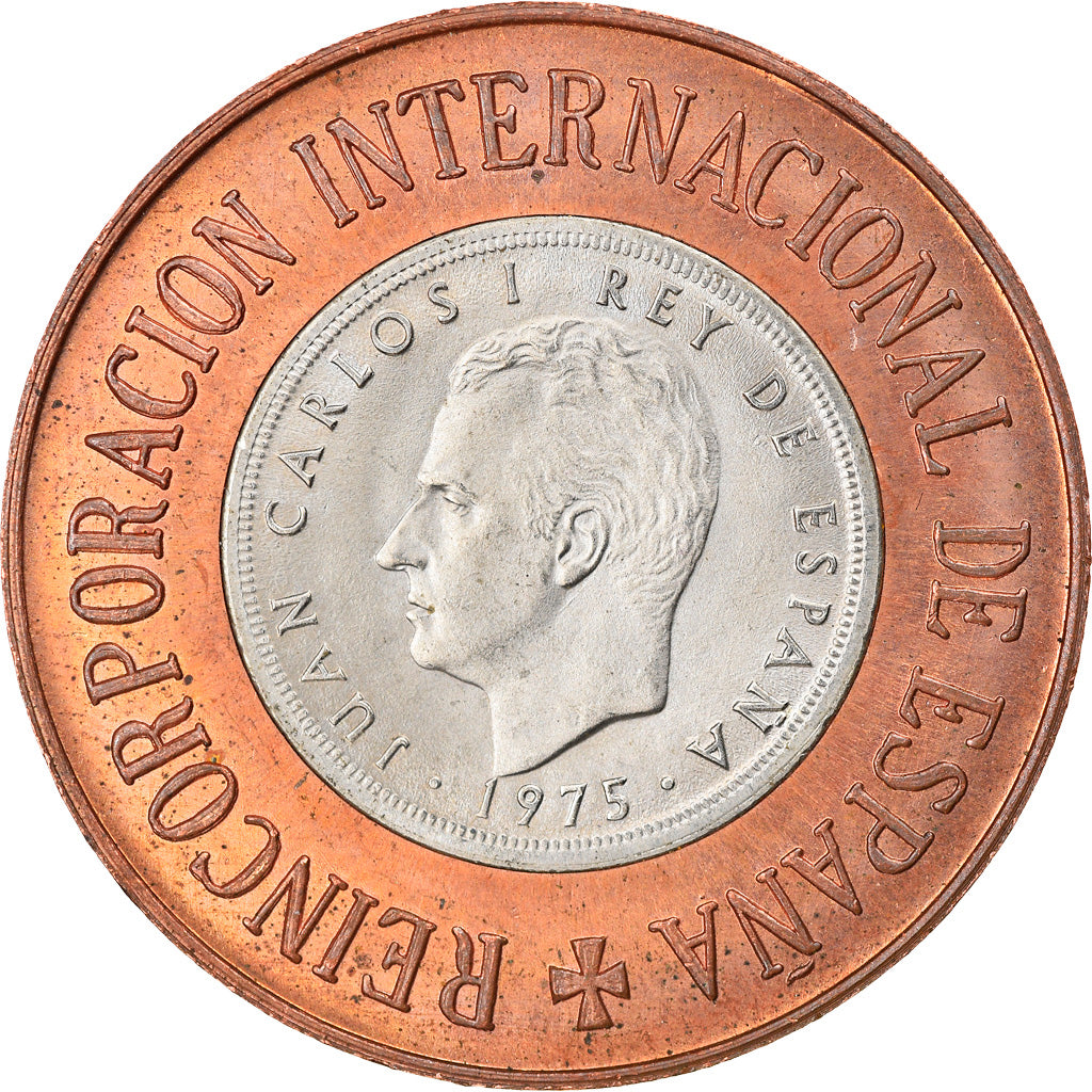 Moeda, Espanha, Juan Carlos I, Reincorporacion International, 5 Pesetas, 1975