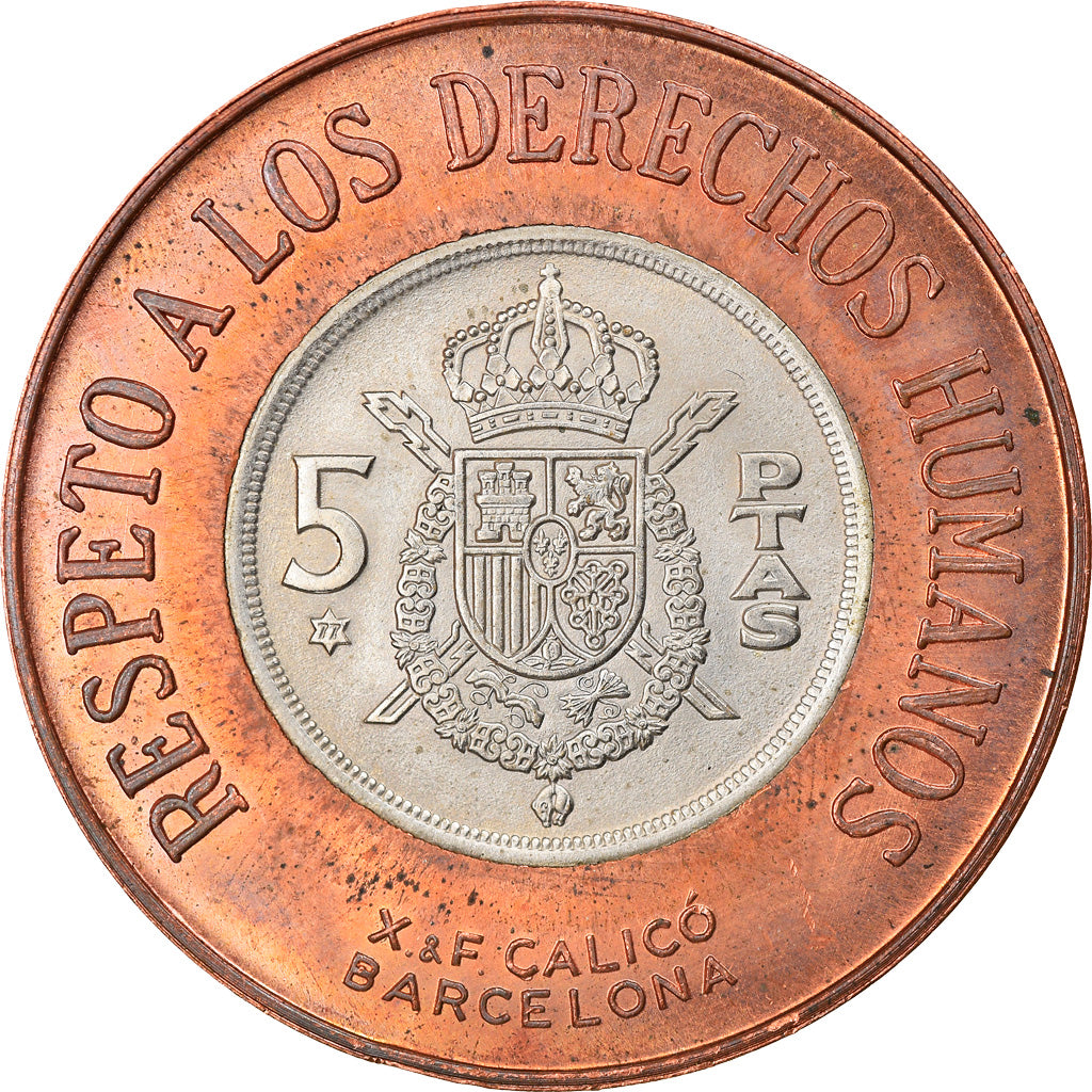 Moneda, España, Juan Carlos I, Reincorporacion International, 5 Pesetas, 1975