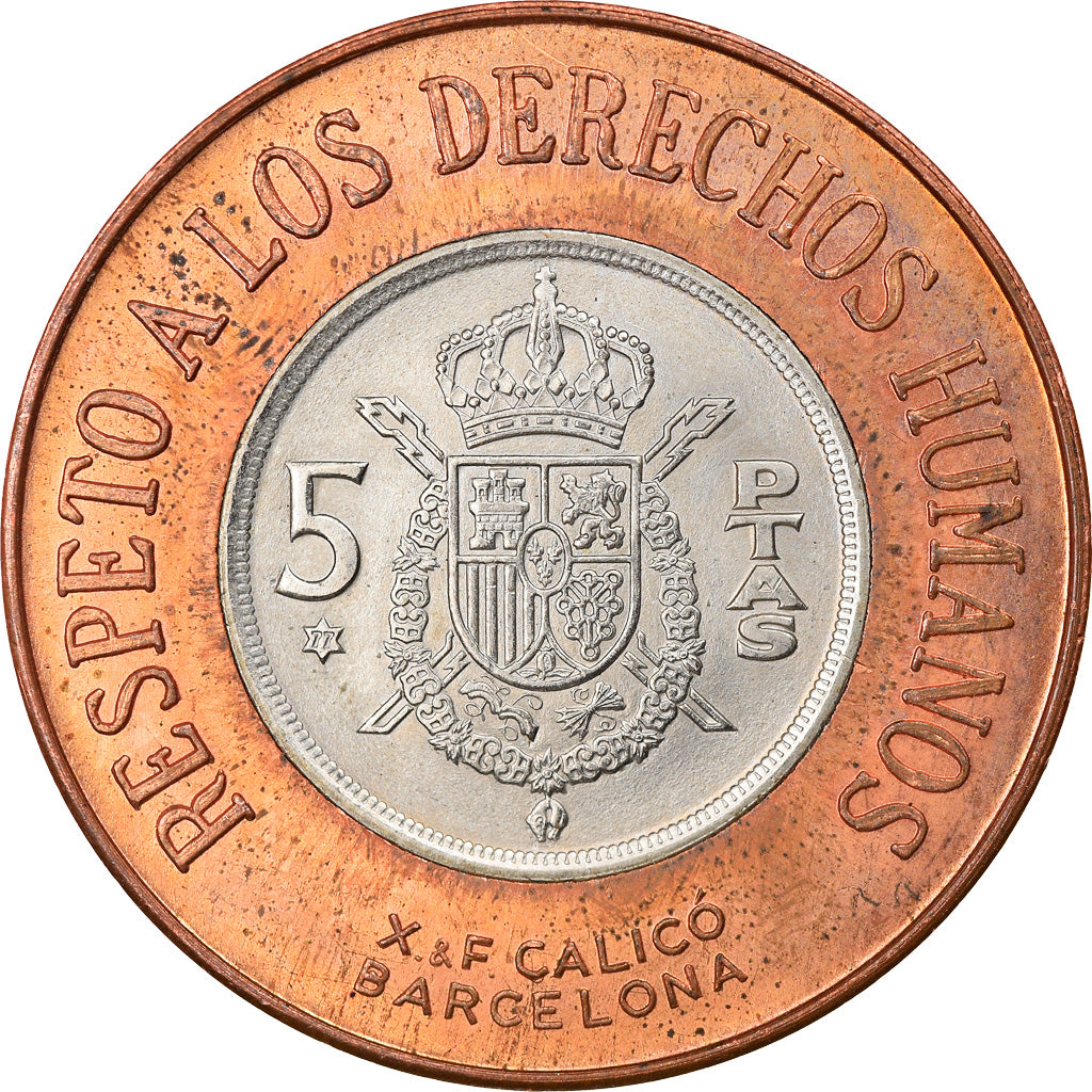 Münze, Spanien, Juan Carlos I, Reincorporacion International, 5 Pesetas, 1975