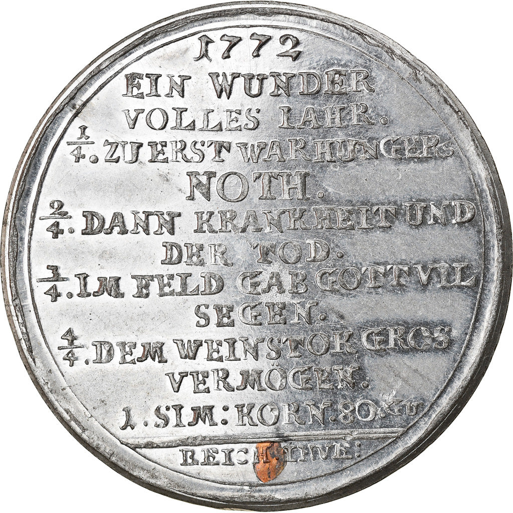 Alemania, medalla, Reich in Fürth. Auf die Hungersnot in Sachsen, History