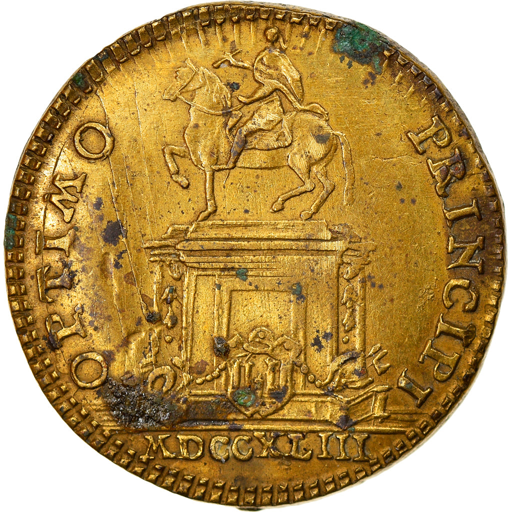 France, Token, Royal, Statue de Louis XV à Bordeaux, History, 1743, VF(30-35)