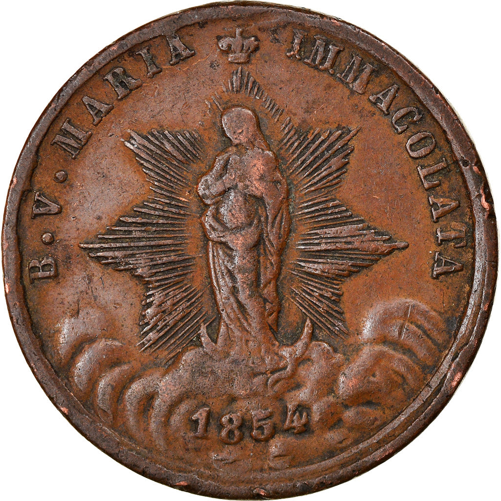 Vatican, Medal, Pius IX, Maria Immaculata, Roma, Religions & beliefs, 1854