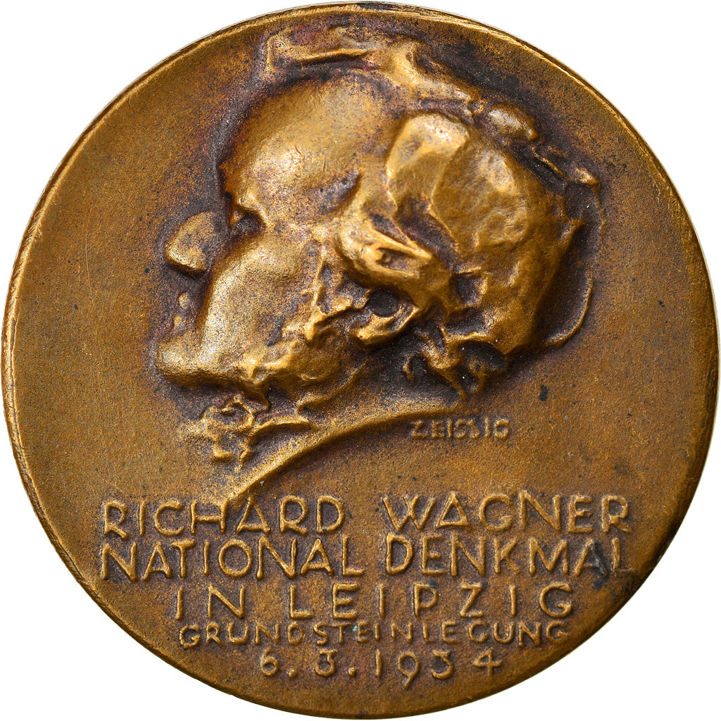 France, Medal, Musique, Richard Wagner, Arts & Culture, 1934, EF(40-45), Bronze