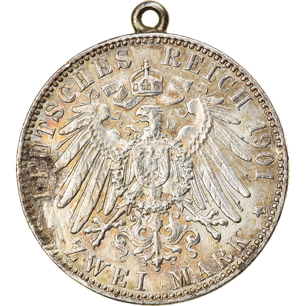 Coin, German States, PRUSSIA, Wilhelm II, 2 Mark, 1901, Berlin, AU(50-53)