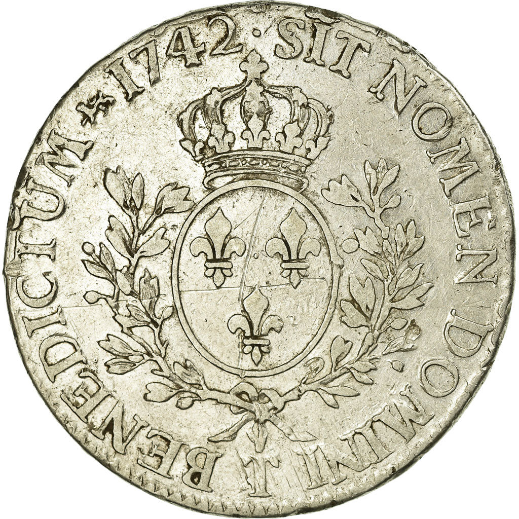 Moneda, Francia, Louis XV, Écu au bandeau, Ecu, 1742, Nantes, BC+, Plata