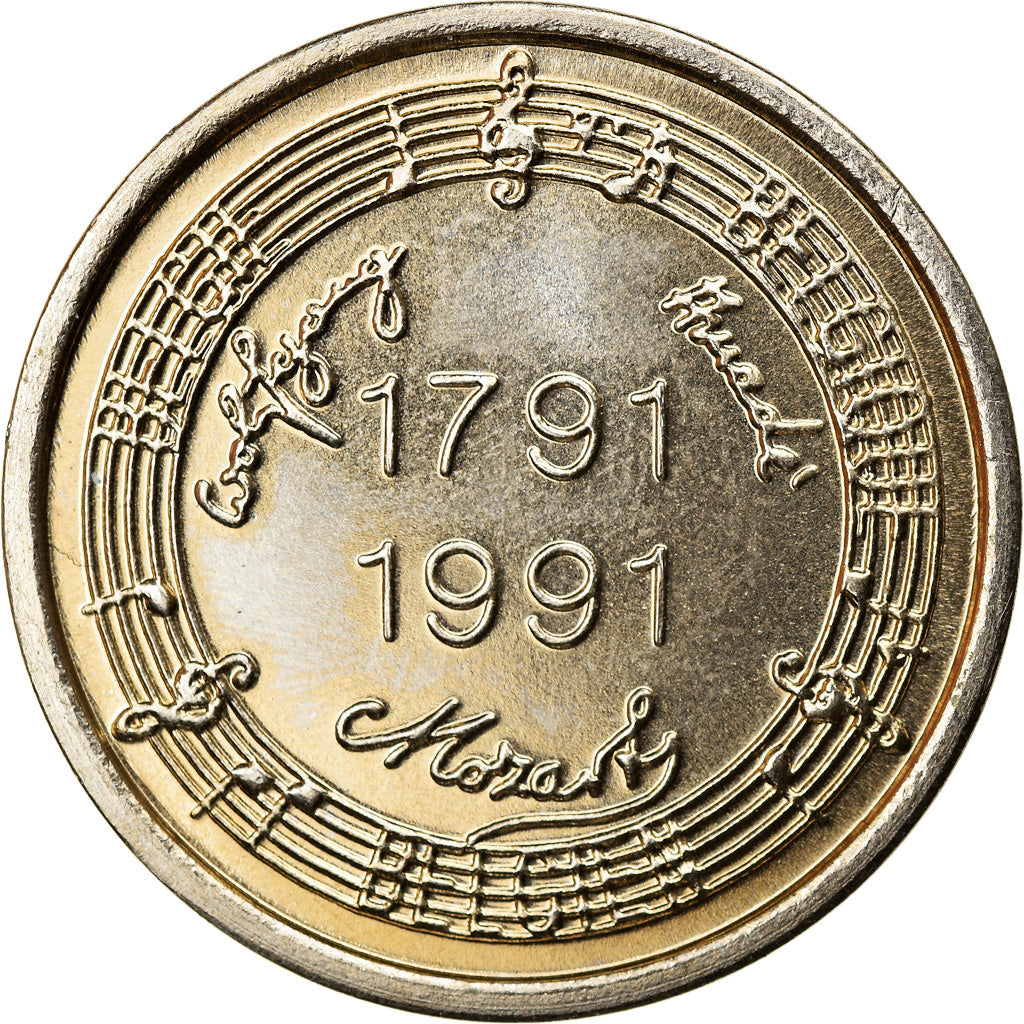 Belgium, Token, 200 Ans de la Mort de Mozart, Musique, 1991, MS(63)