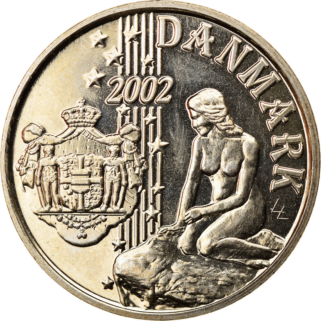 Denmark, Token, L'Europe, Politics, Society, War, 2002, MS(63), Copper-nickel