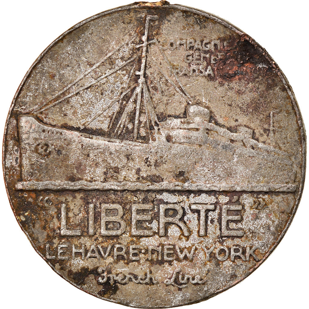 Francia, medaglia, Compagnie Générale Transatlantique, Liberté, Shipping, B