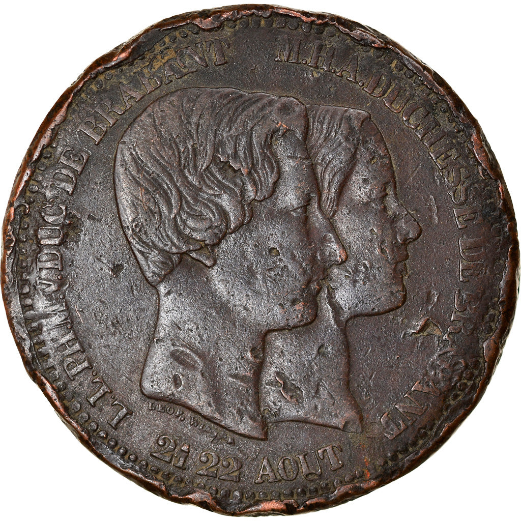 Belgien, Medaille, Léopold Ier, Mariage du Duc de Brabant, 1853, Wiener, SGE