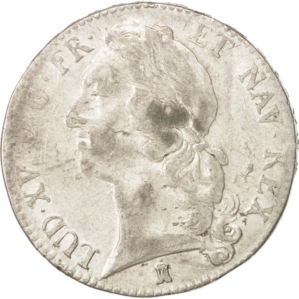 France, Louis XV, Écu au bandeau, Ecu, 1746, Nantes, TB, Argent, KM:512.20
