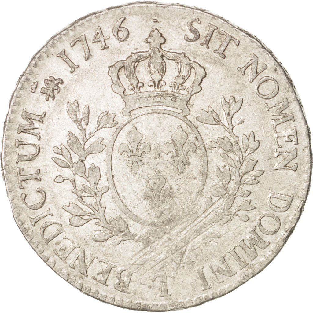 France, Louis XV, Écu au bandeau, Ecu, 1746, Nantes, TB, Argent, KM:512.20