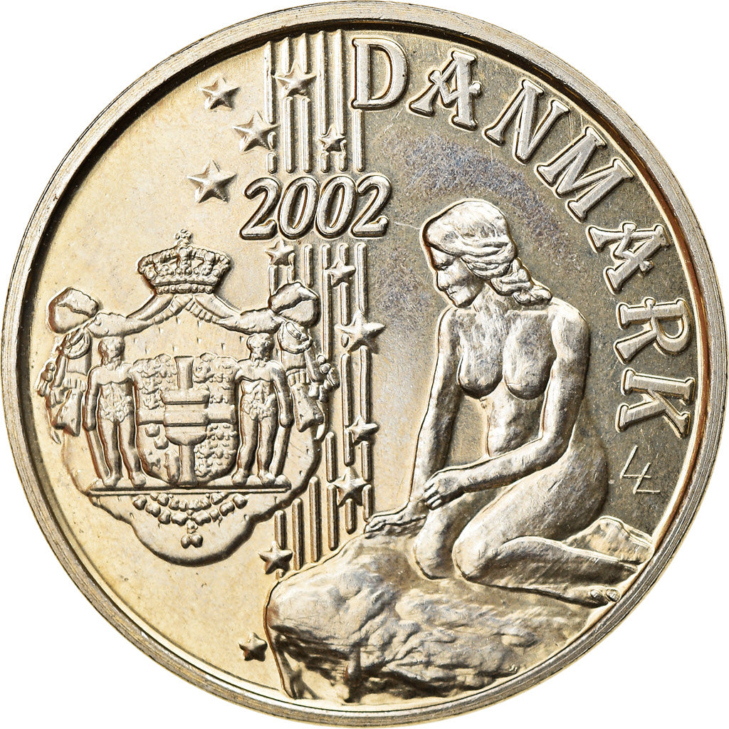 Denmark, Token, L'Europe, Politics, Society, War, 2002, MS(64), Copper-nickel