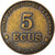France, 5 Ecu, Euro des Villes, 1994, Perpignan la catalane, AU(50-53), Copper