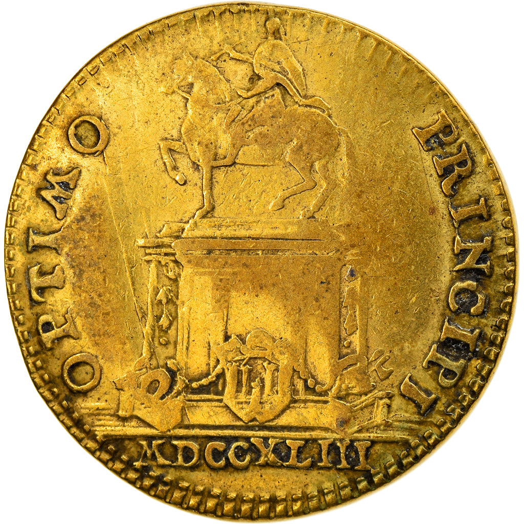 France, Token, Statue de Louis XV à Bordeaux, History, 1743, VF(30-35), Brass