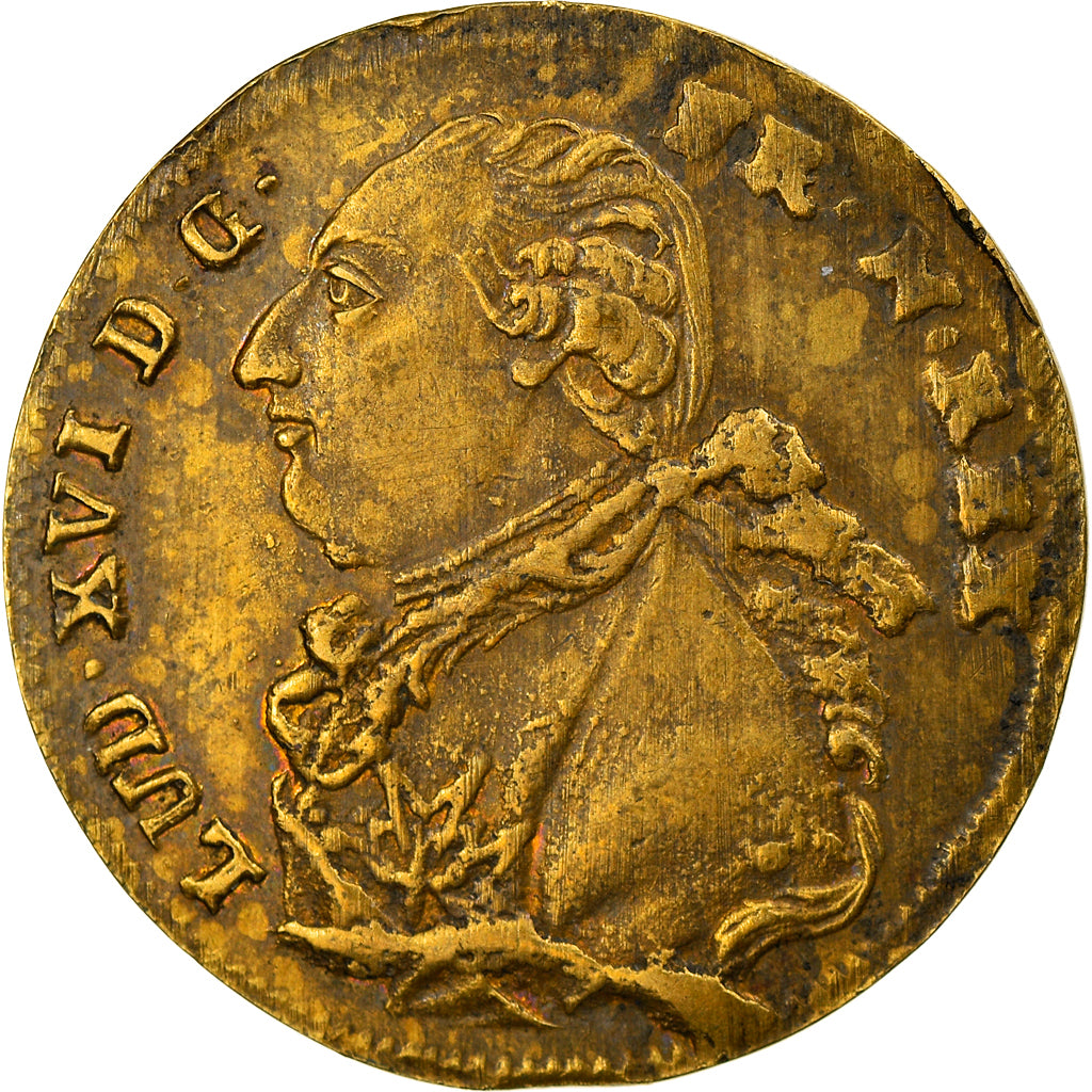 Frankreich, Token, Statue de Louis XVI à Bordeaux, History, VZ, Messing
