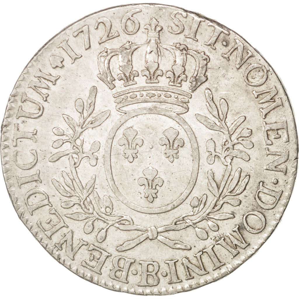 Coin, France, Louis XV, Écu aux branches d'olivier, Ecu, 1726, Rouen