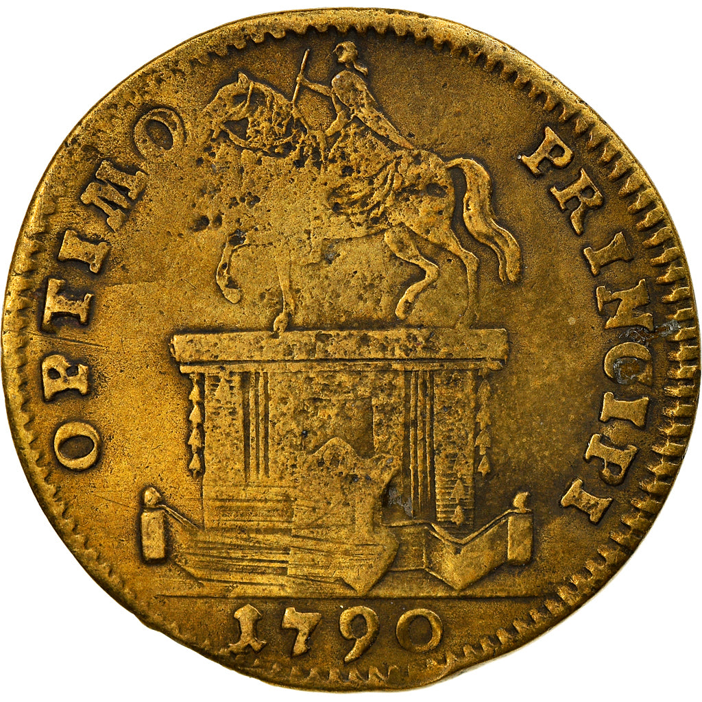 Frankrijk, Token, Statue de Louis XVI à Bordeaux, History, 1790, FR+, Tin