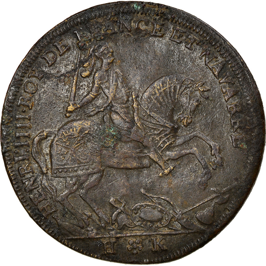 Francia, Token, Henry IV, Dauphiné - Louis , Dauphin, History, 1606, MB+, Rame