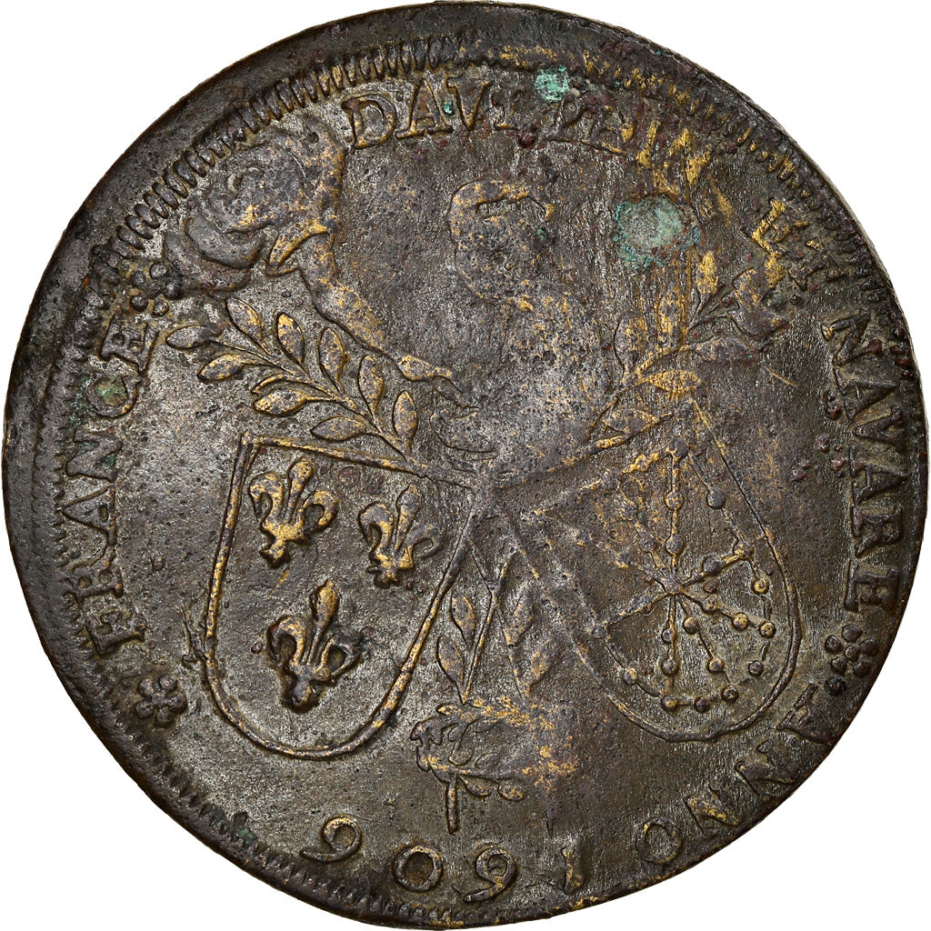 Francia, Token, Henry IV, Dauphiné - Louis , Dauphin, History, 1606, MB+, Rame