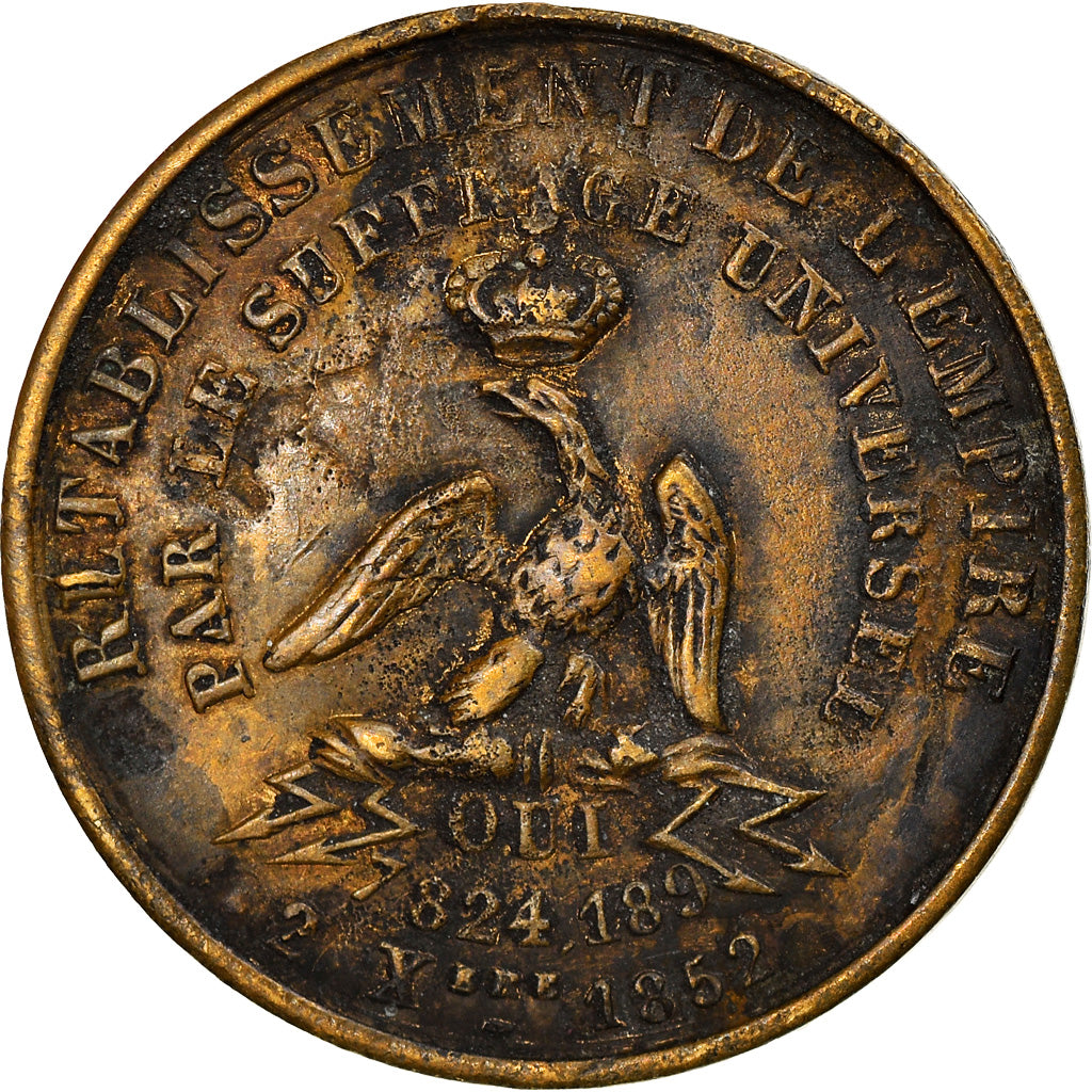 France, Token, Napoléon III, Rétablissement de l'Empire par le Suffrage