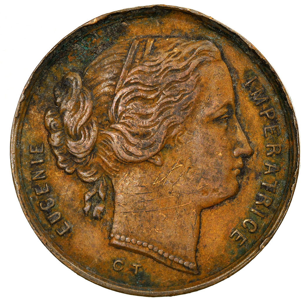 France, Token, Eugénie Impératrice, History, Trotin, VF(30-35), Copper