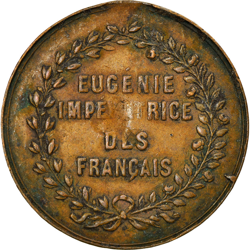 France, Token, Eugénie Impératrice, History, Trotin, VF(30-35), Copper