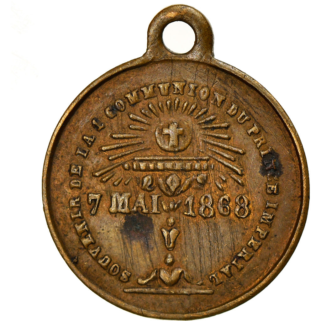 France, Medal, Souvenir de la Communion du Prince Impérial, History, 1868