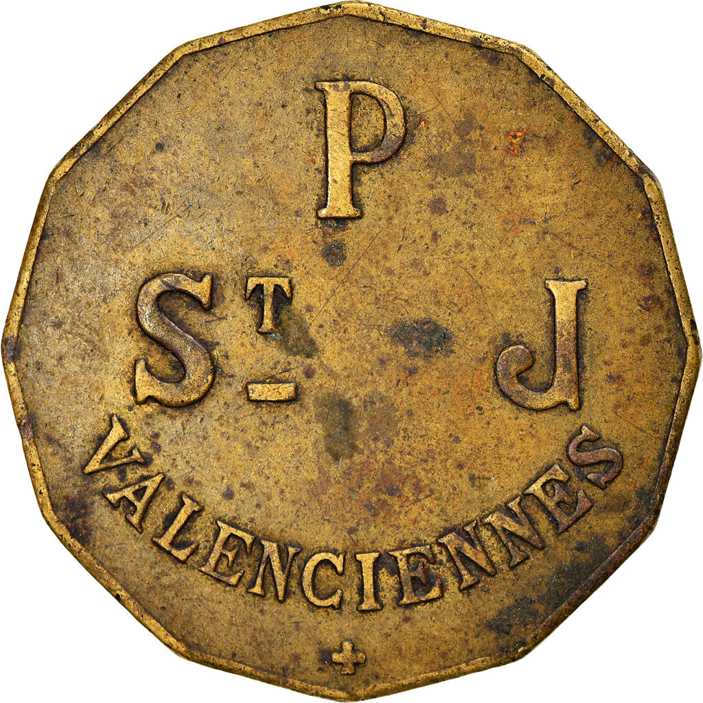 Coin, France, Valenciennes, 10 Centimes, EF(40-45), Brass