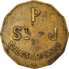 Monnaie, France, Valenciennes, 10 Centimes, TTB, Laiton