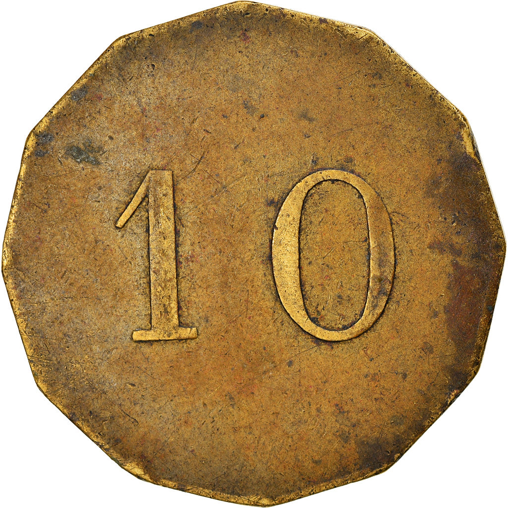 Coin, France, Valenciennes, 10 Centimes, EF(40-45), Brass