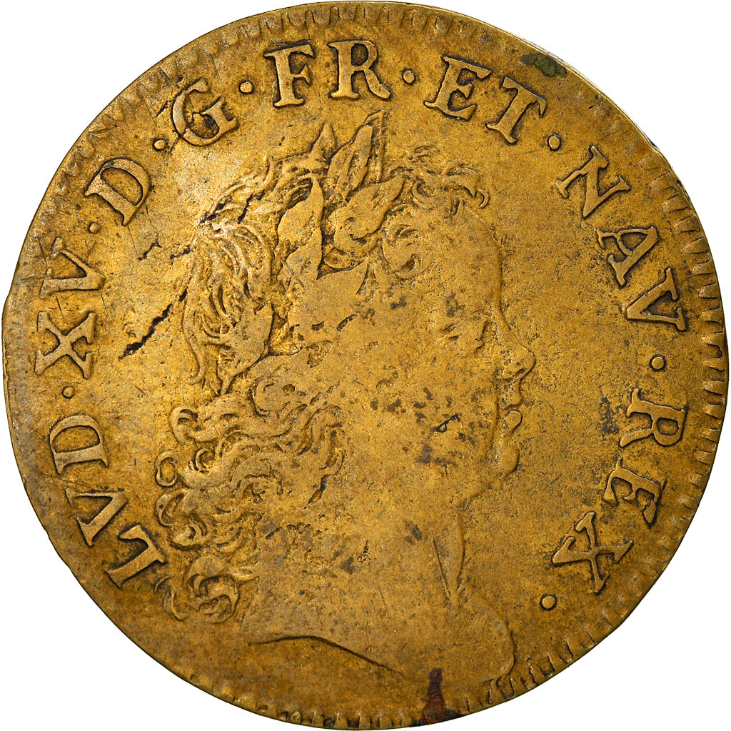 France, Token, Royal, Sacre de Louis XV à Reims, History, 1723, VF(30-35)