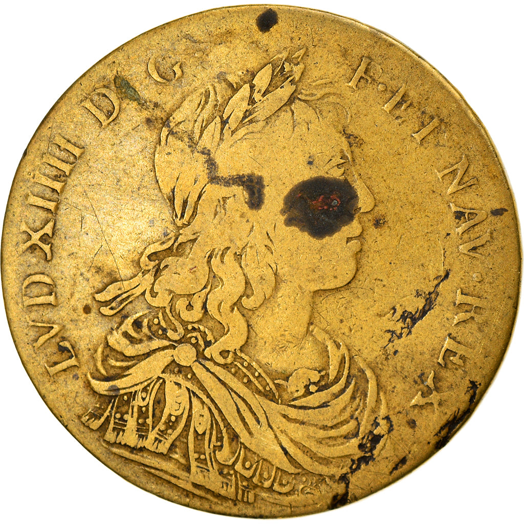 France, Token, Royal, Louis XIV, Vincen Tibus, VF(20-25), Brass