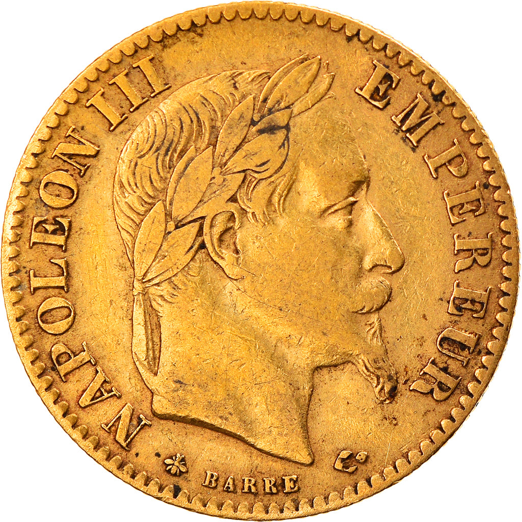 Moneta, Francja, Napoleon III, Napoléon III, 10 Francs, 1866, Paris, EF(40-45)