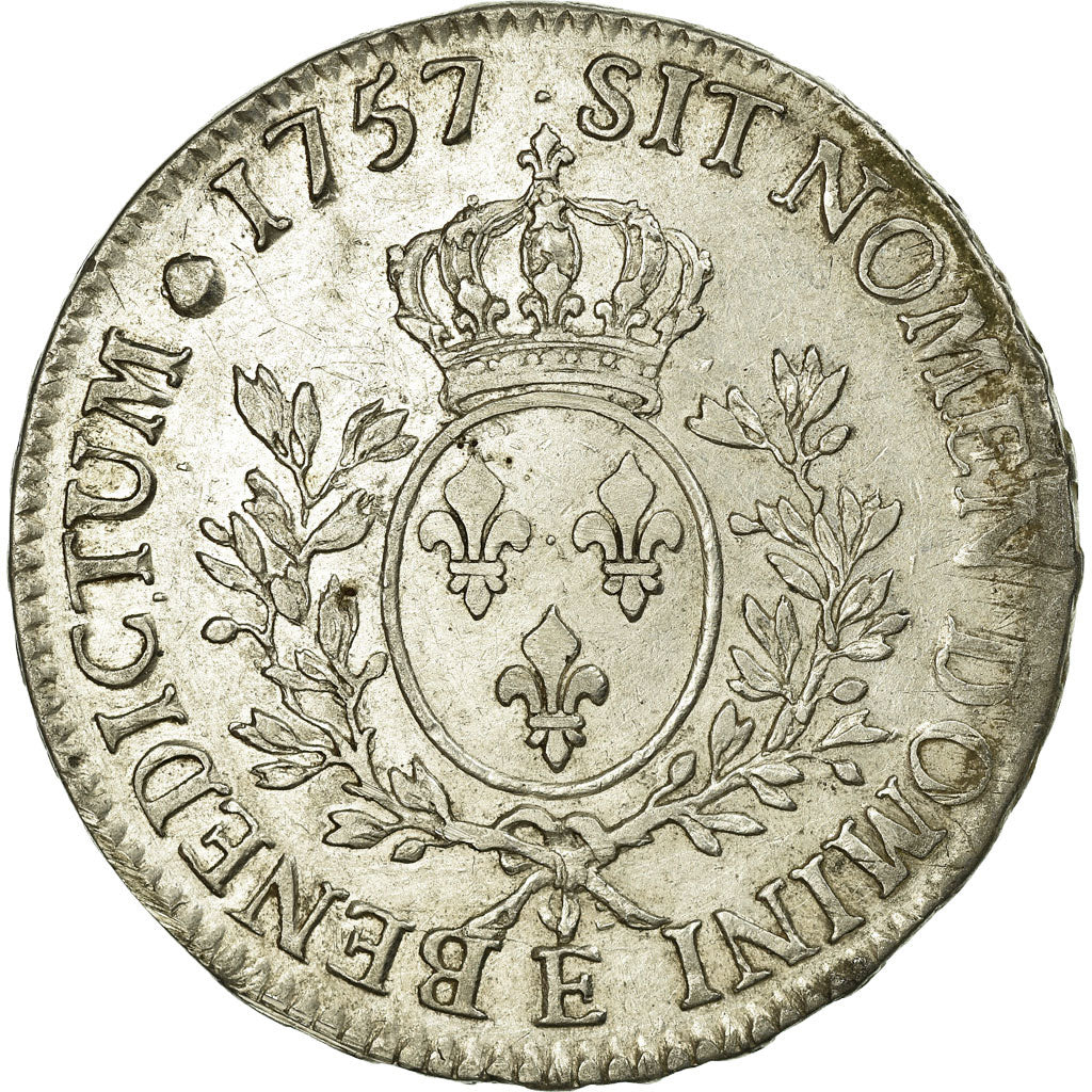 Munten, Frankrijk, Louis XV, Écu au bandeau, Ecu, 1757, Tours, ZF, Zilver