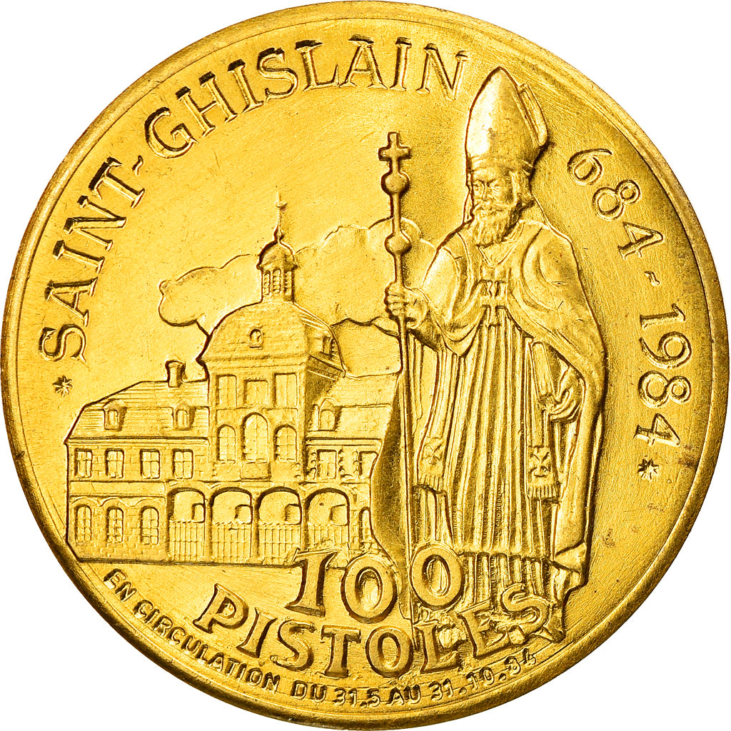 France, Token, Saint Ghislain, 100 Pistoles, Religions & beliefs, 1984