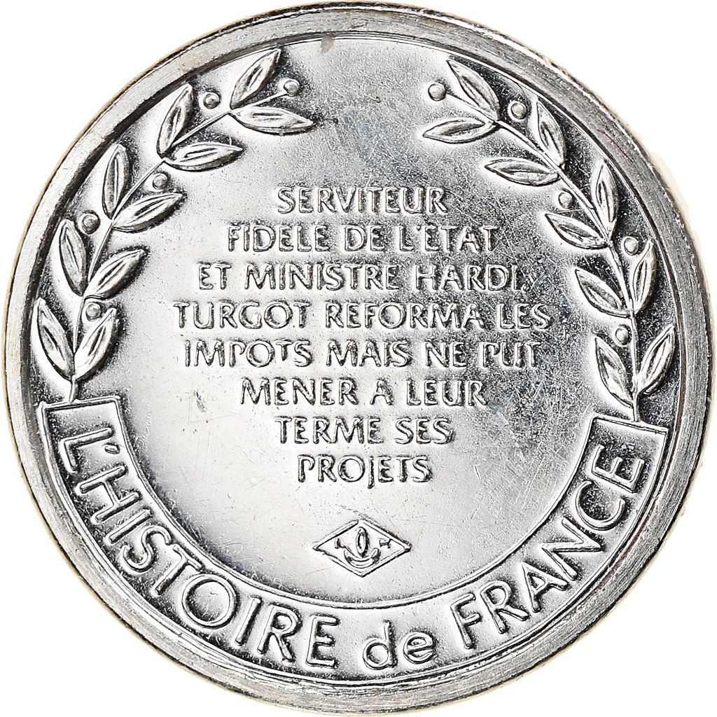 Francja, Medal, Turgot, Réformateur de la Monarchie, Historia, MS(63), Srebro