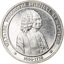 France, Medal, Voltaire, philosophe des Lumières, History, MS(63), Silver