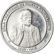France, Medal, Littérature, Emile Zola, History, MS(63), Silver