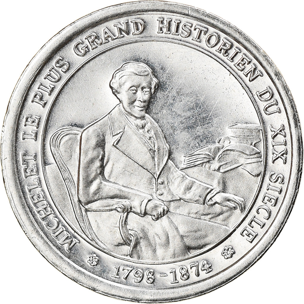 France, Medal, Jules Michelet, Historien, History, MS(63), Silver